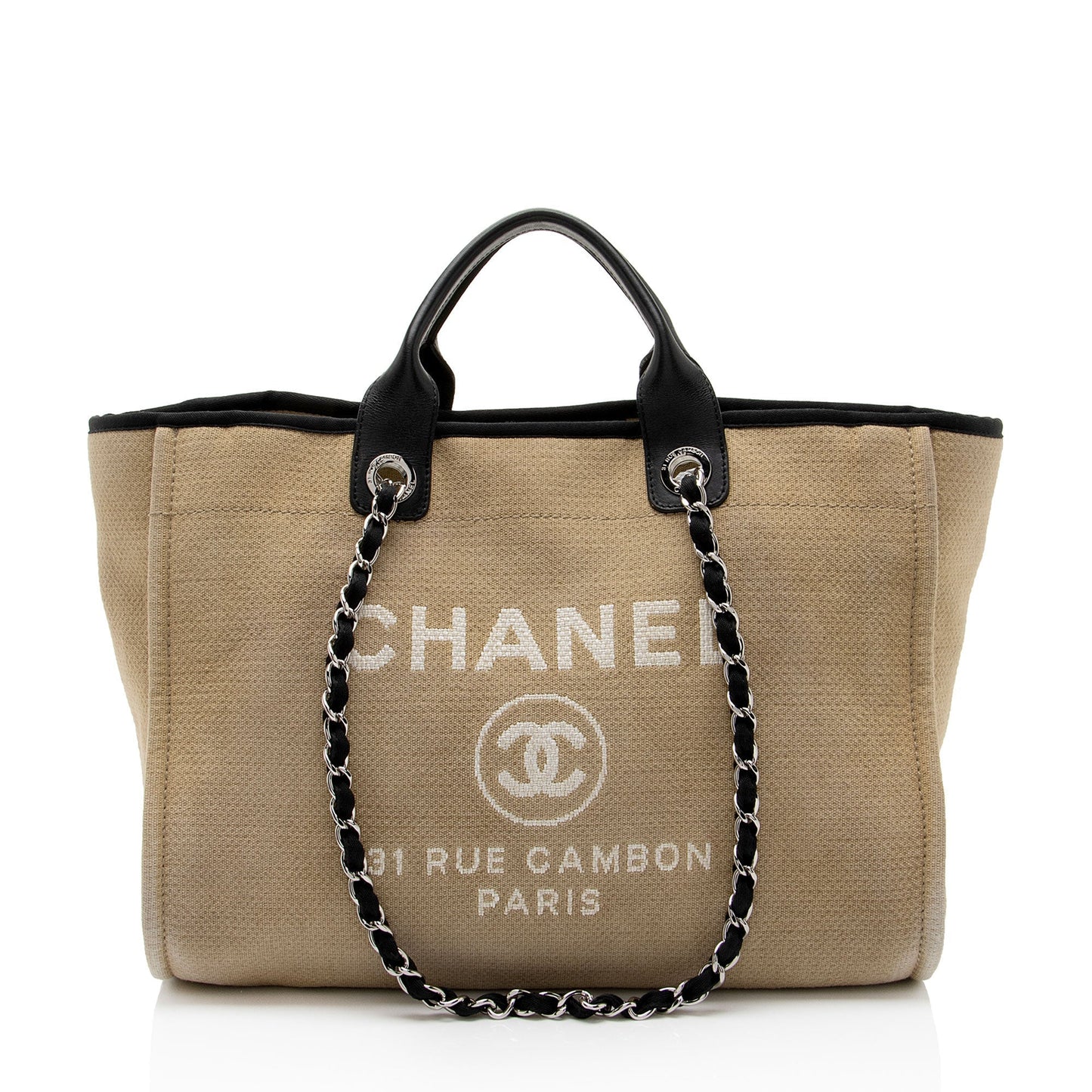 Chanel Canvas Deauville Medium Tote (SHF-SYyjAd)
