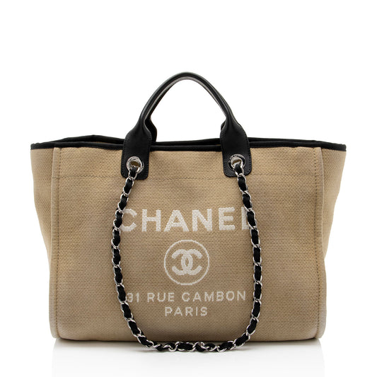 Chanel Canvas Deauville Medium Tote (SHF-SYyjAd)