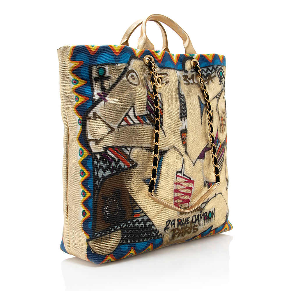 Chanel Canvas Graffiti Paris-New York Street Spirit Maxi Shopping Tote (SHF-18612)