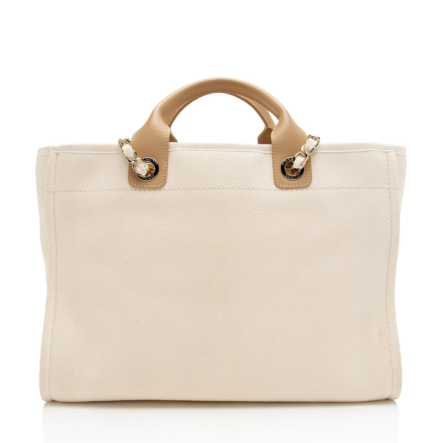 Chanel Canvas Pearl Deauville Medium Tote (SHF-Hmgrlc)