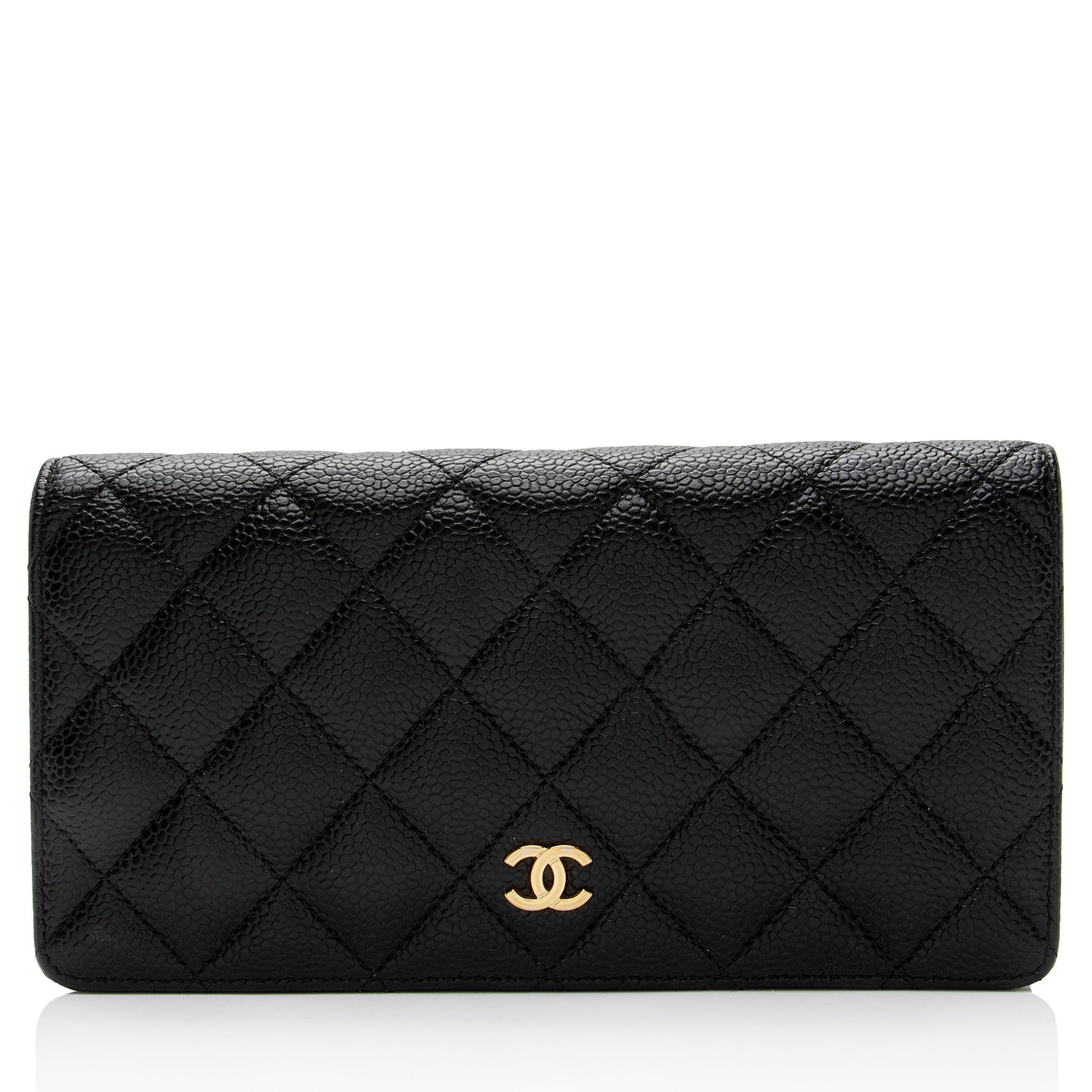 Chanel Caviar Leather CC Yen Wallet (SHF-xXH8cp)