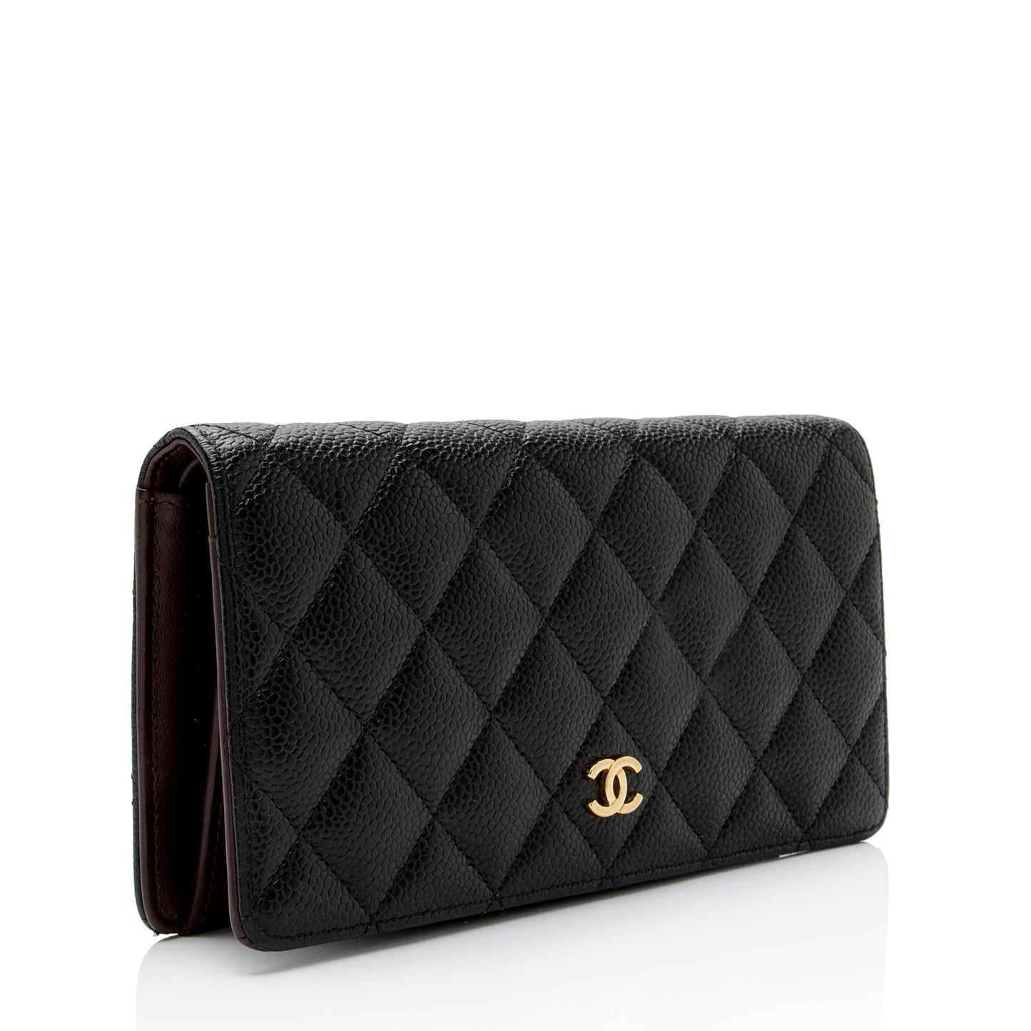 Chanel Caviar Leather CC Yen Wallet (SHF-xXH8cp)