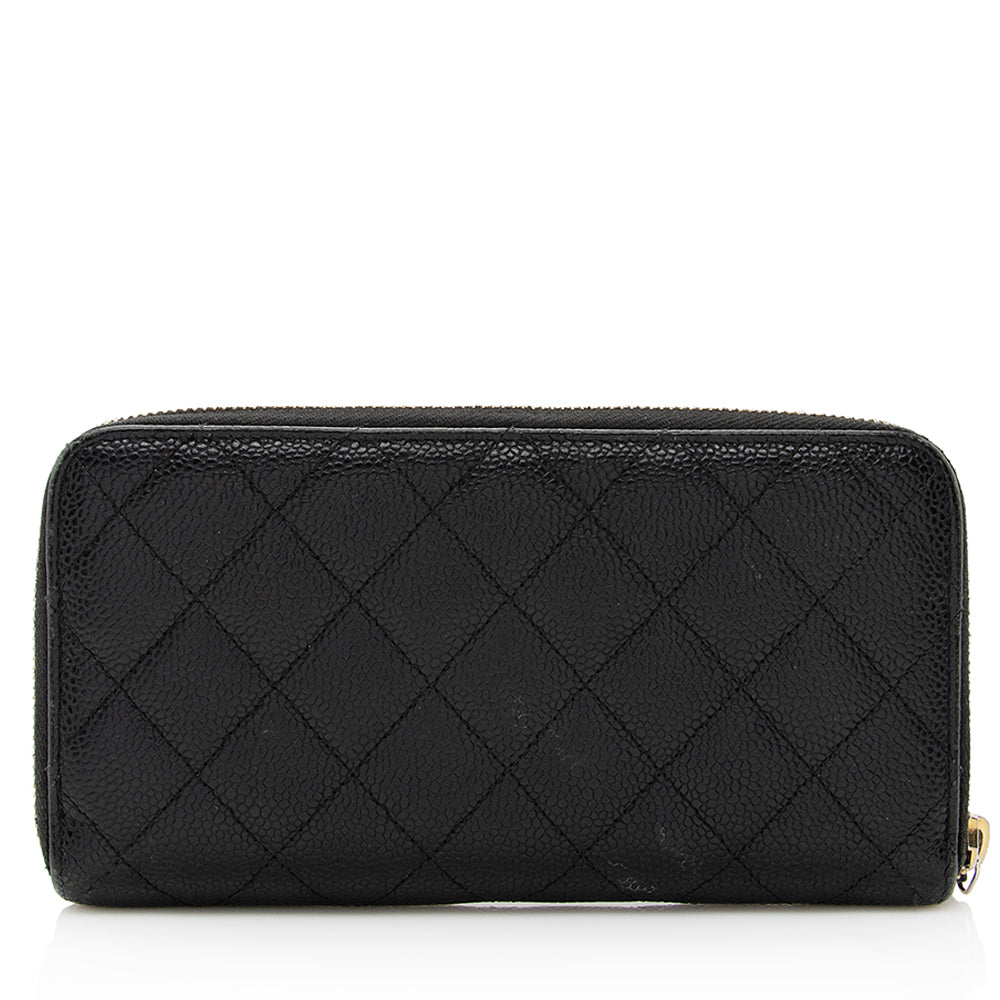 Chanel Caviar Leather CC Zip Around Wallet - FINAL SALE (SHF-20037)