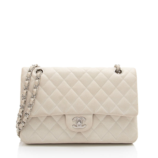 Chanel Caviar Leather Classic Medium Double Flap Bag (SHF-6uLdtF)
