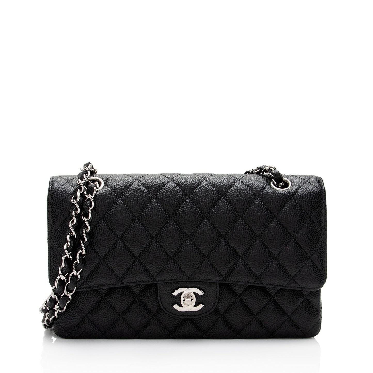 Chanel Caviar Leather Classic Medium Double Flap Bag (SHF-QtEapM)