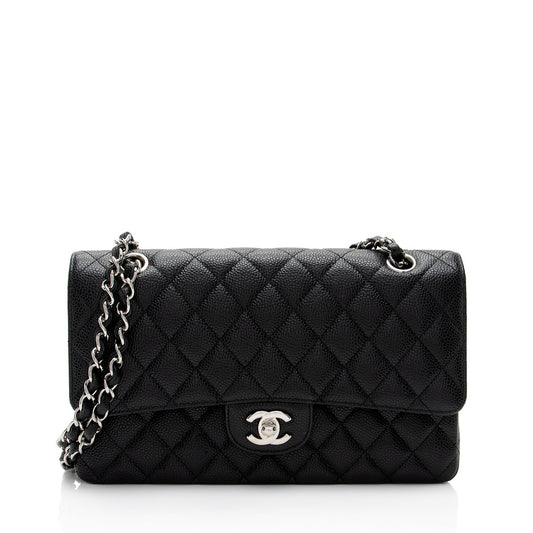 Chanel Caviar Leather Classic Medium Double Flap Bag (SHF-QtEapM)