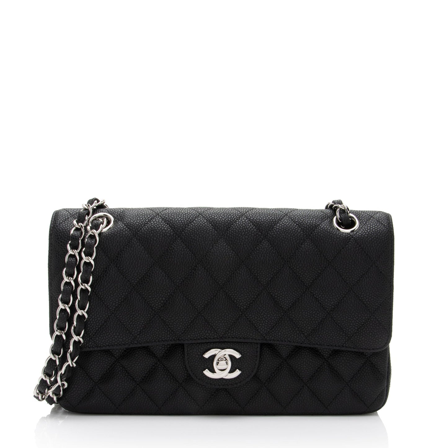Chanel Caviar Leather Classic Medium Double Flap Bag (SHF-j9HEHj)