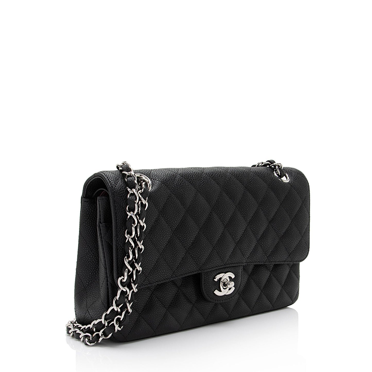 Chanel Caviar Leather Classic Medium Double Flap Bag (SHF-j9HEHj)