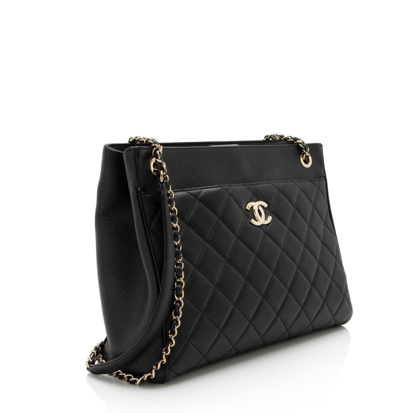 Chanel Caviar Leather In Out Flap Shopping Tote (SHF-PabvUh)