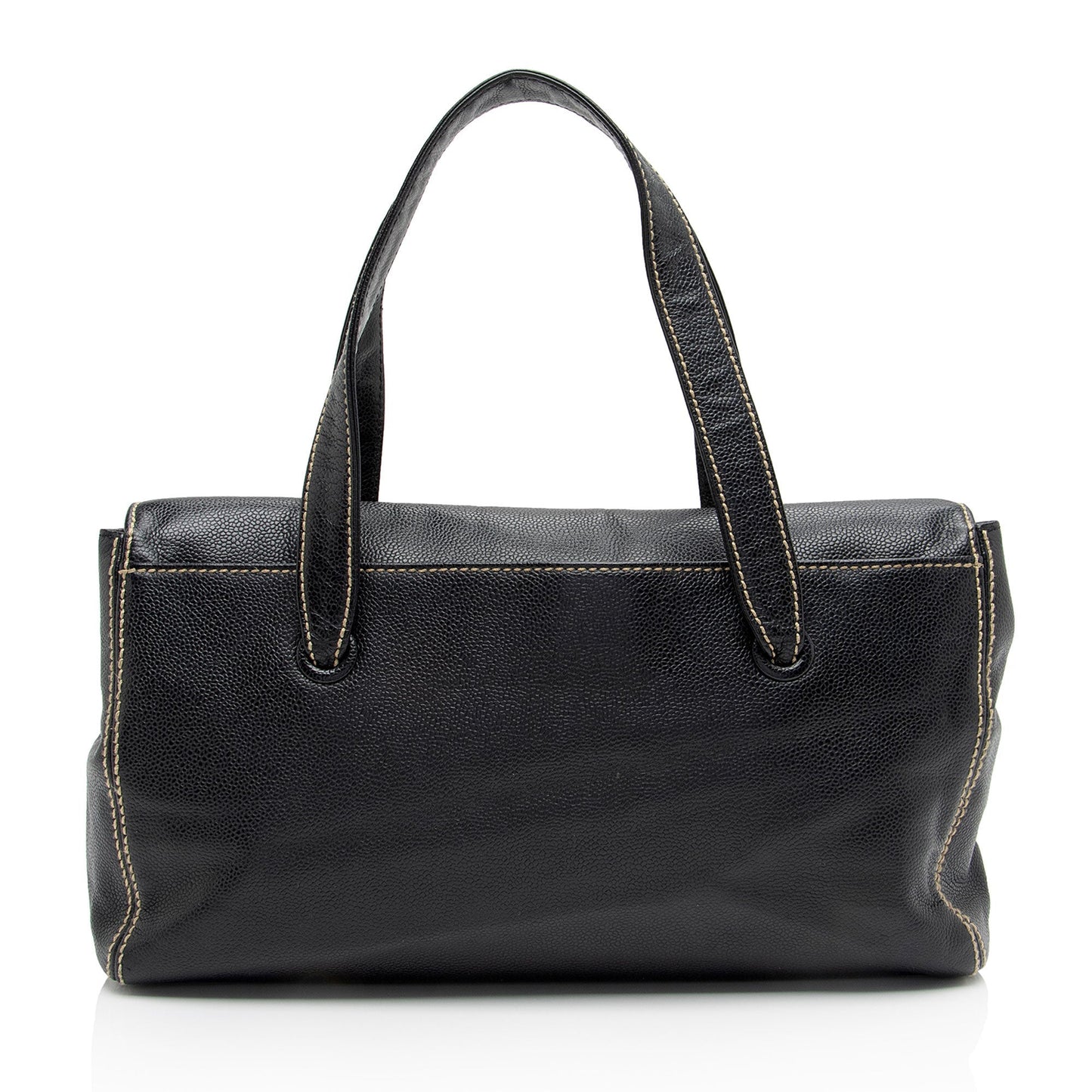 Chanel Caviar Leather Stitched CC Flap Satchel