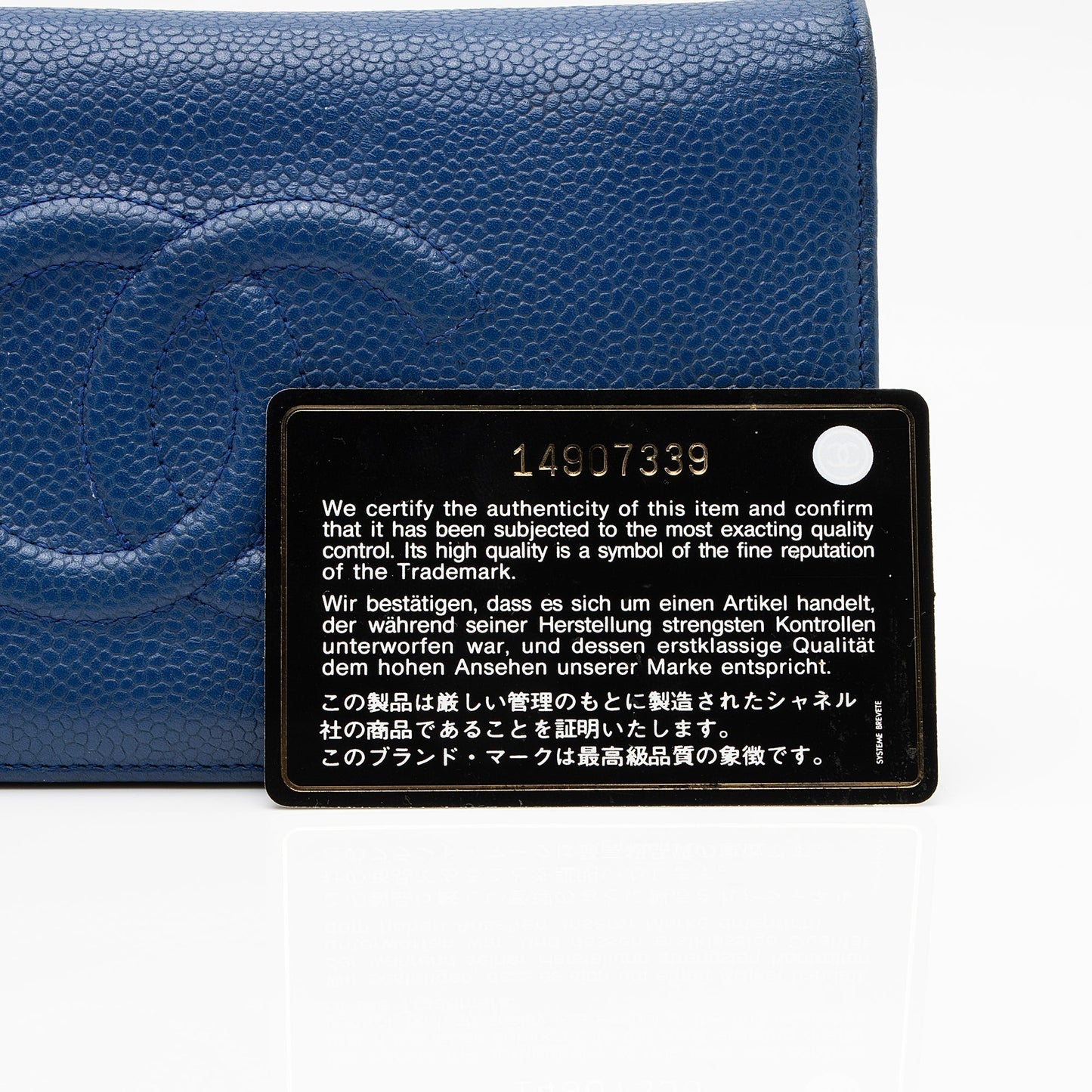 Chanel Caviar Leather Timeless CC Yen Wallet (SHF-23516)