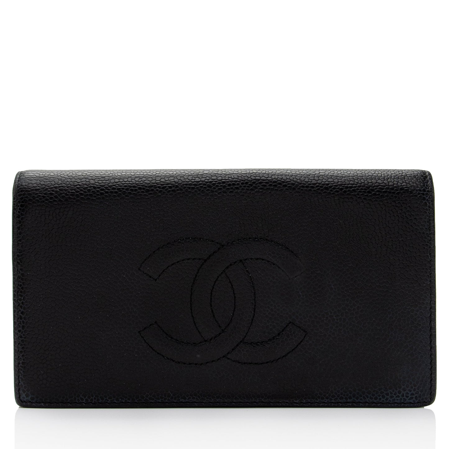 Chanel Caviar Leather Timeless CC Yen Wallet (SHF-ghvmN3)