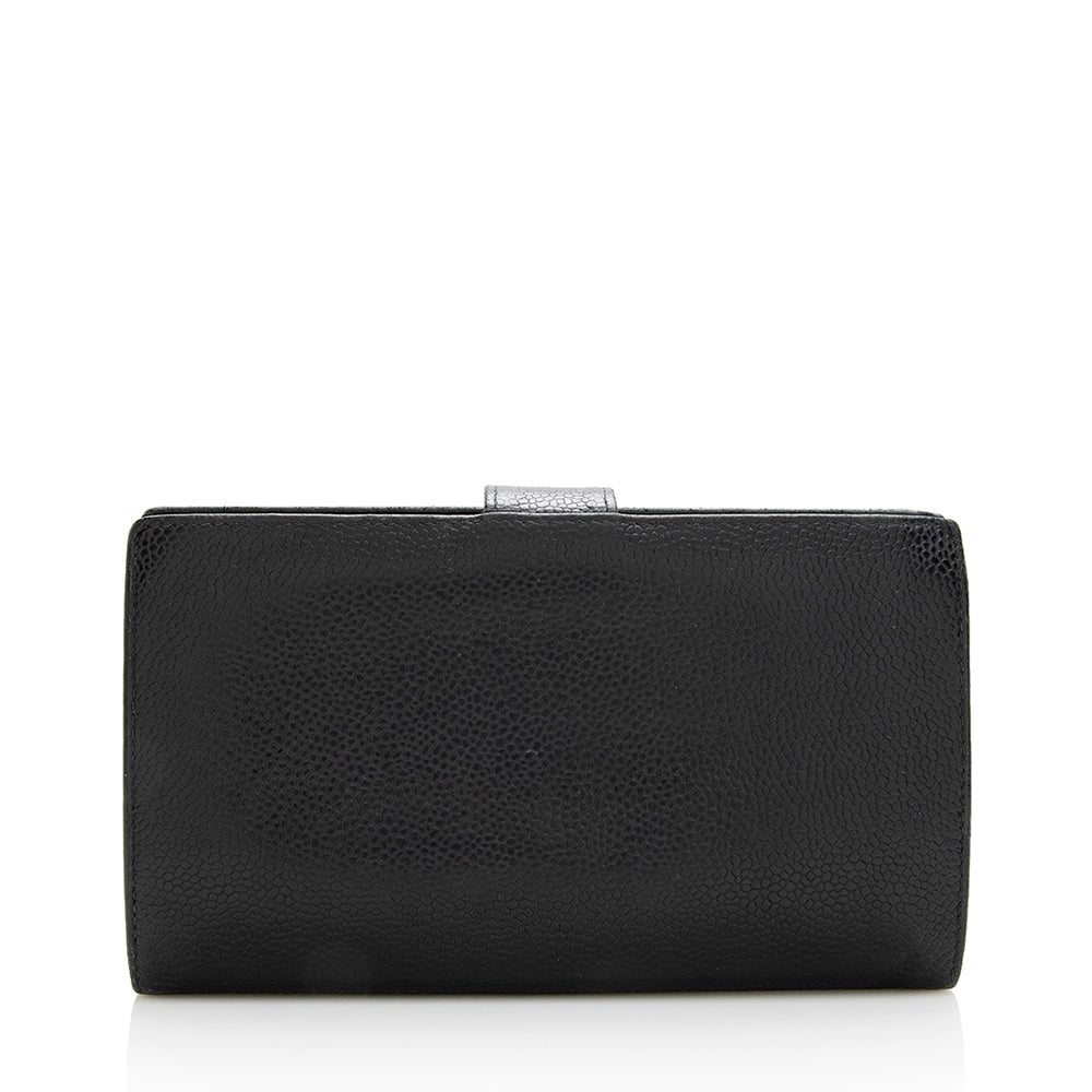 Chanel Caviar Leather Timeless French Purse Wallet (SHF-19020)