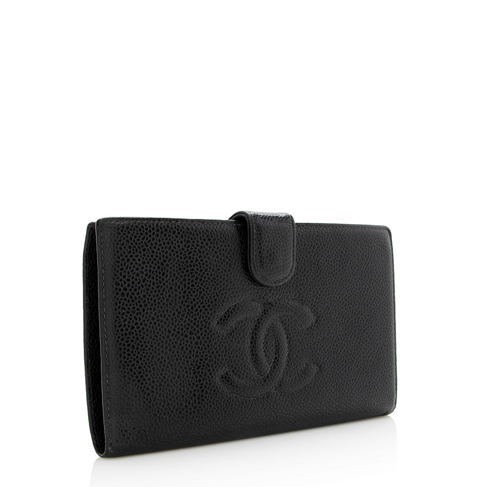 Chanel Caviar Leather Timeless French Purse Wallet (SHF-19020)