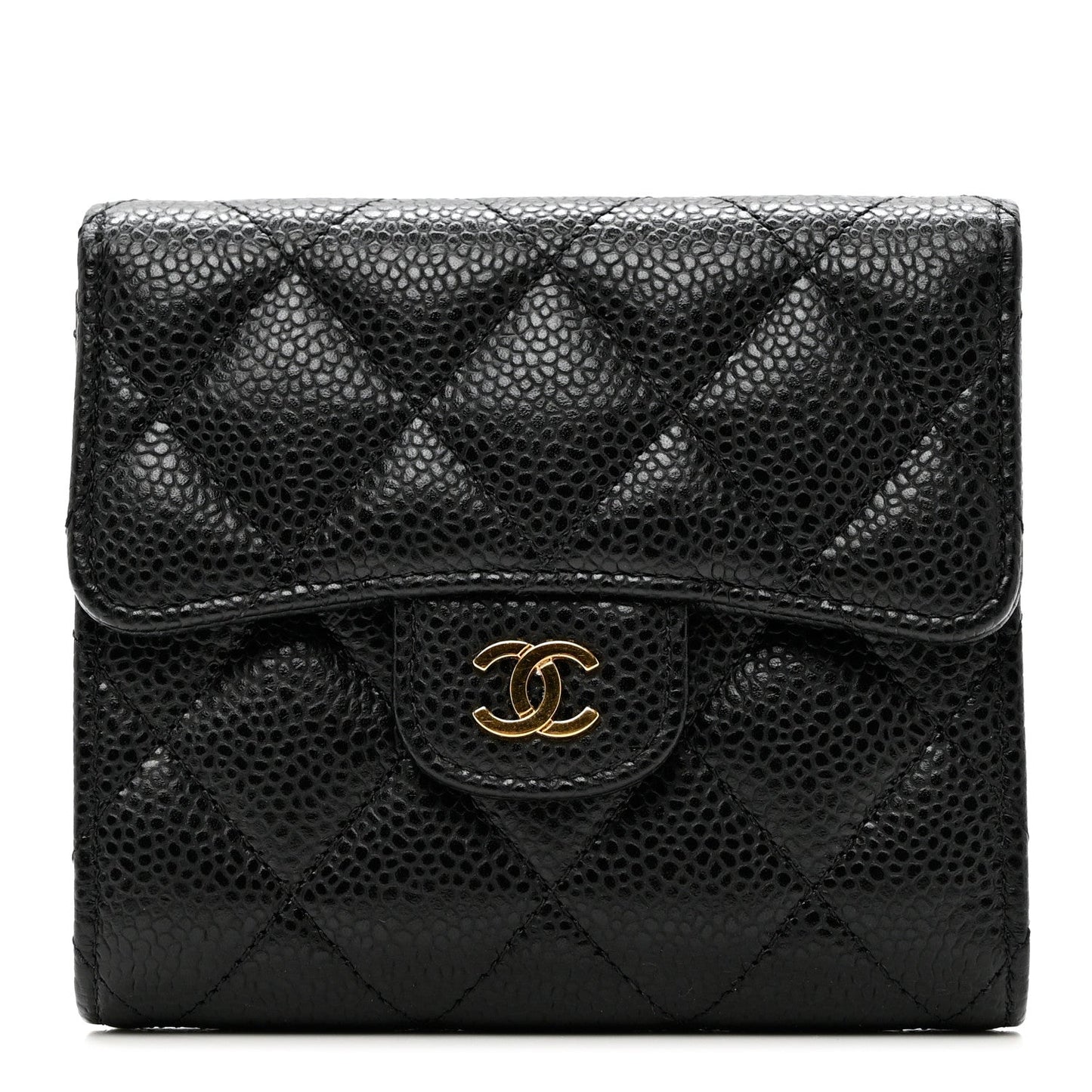 CHANEL CAVIAR QUILTED CC CLASSIC TRI-FOLD WALLET