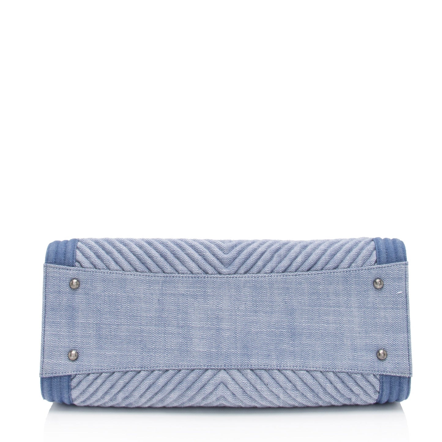 Chanel Chevron Denim Boy Tote (SHF-z2AHH6)