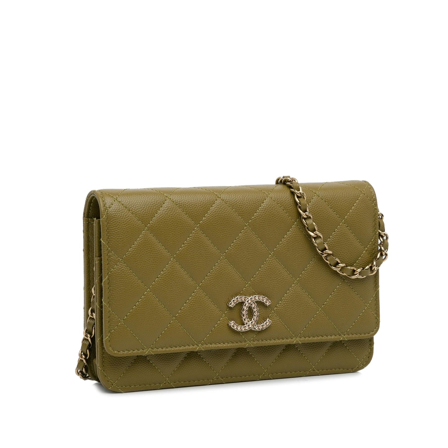 Chanel Classic Caviar Crystal Wallet on Chain (SHG-10U9T9)