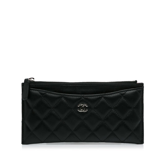 Chanel Classic Quilted Lambskin Zip Wallet (SHG-J6cOXw)