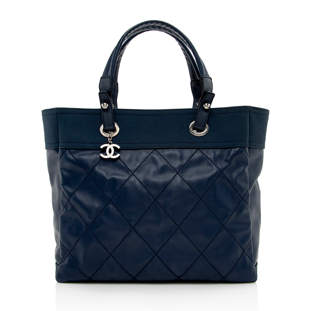 Chanel Coated Canvas Biarritz Tote (SHF-16663)