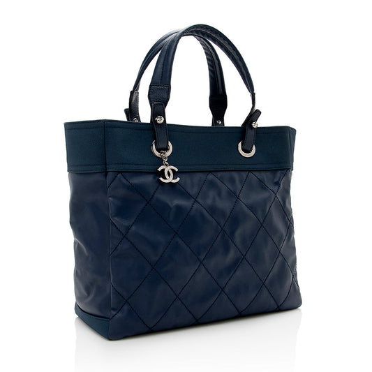 Chanel Coated Canvas Biarritz Tote (SHF-16663)