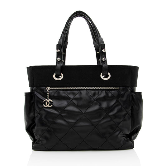 Chanel Coated Canvas Paris Biarritz Large Tote (SHF-14997)