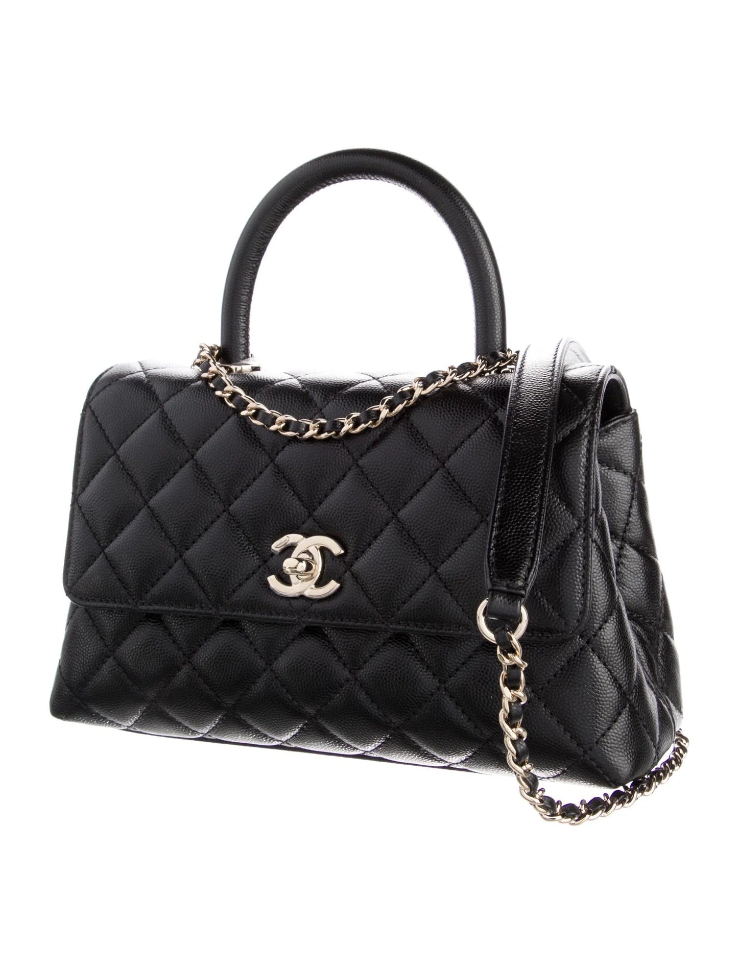 CHANEL CAVIAR QUILTED COCO HANDLE 21P MEDIUM SHOULDER BAG