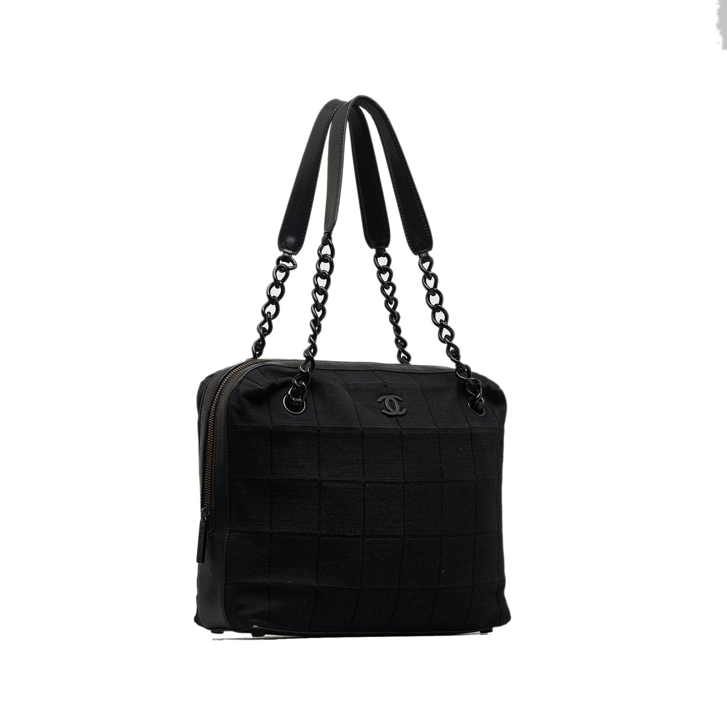 Chanel Cotton Choco Bar Shoulder Bag (SHG-05HMsv)