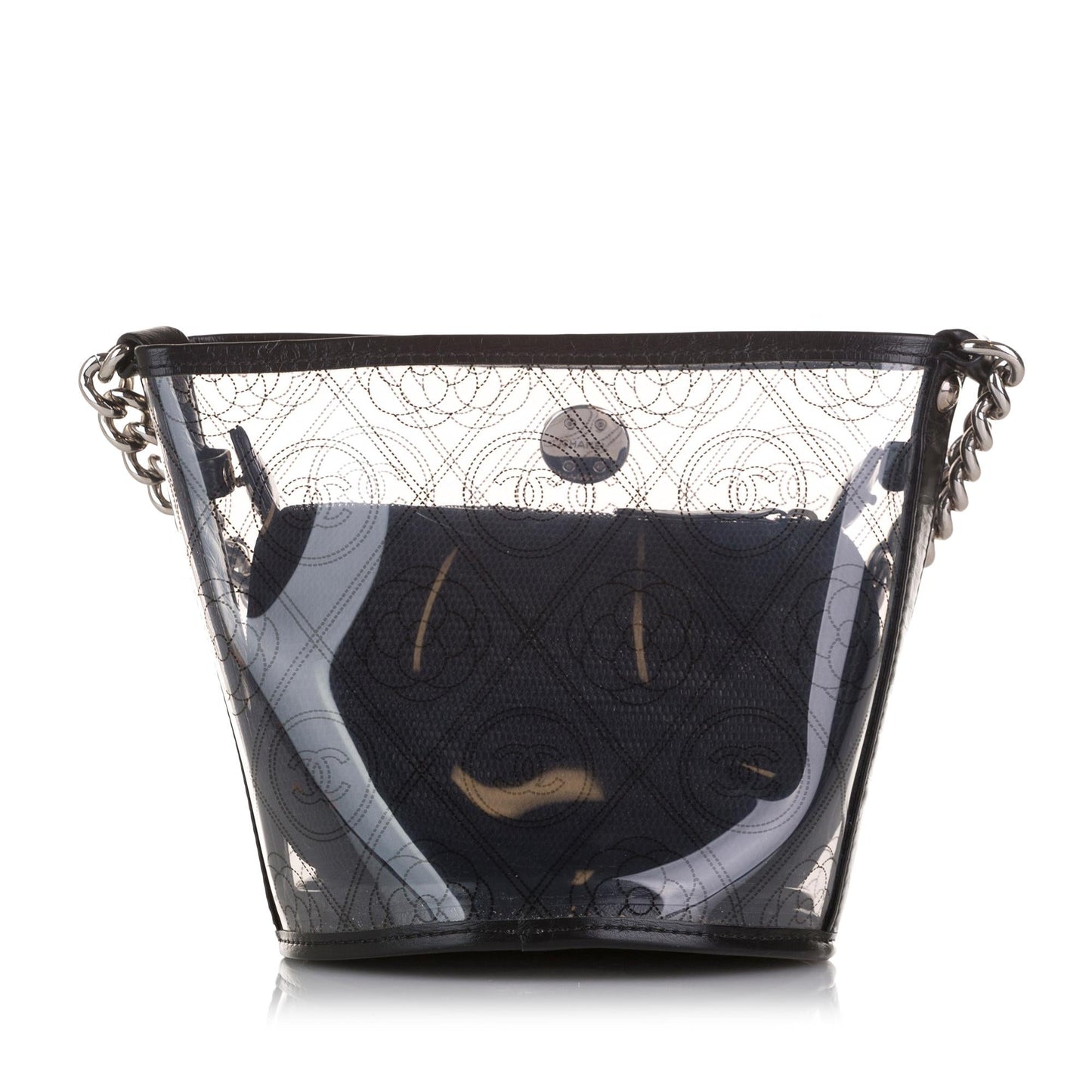 Chanel Crumpled Calfskin PVC Camellia Bucket (SHG-3BUAWV)