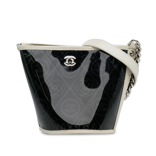 Chanel Crumpled Calfskin PVC Camellia Bucket (SHG-xosy4Q)