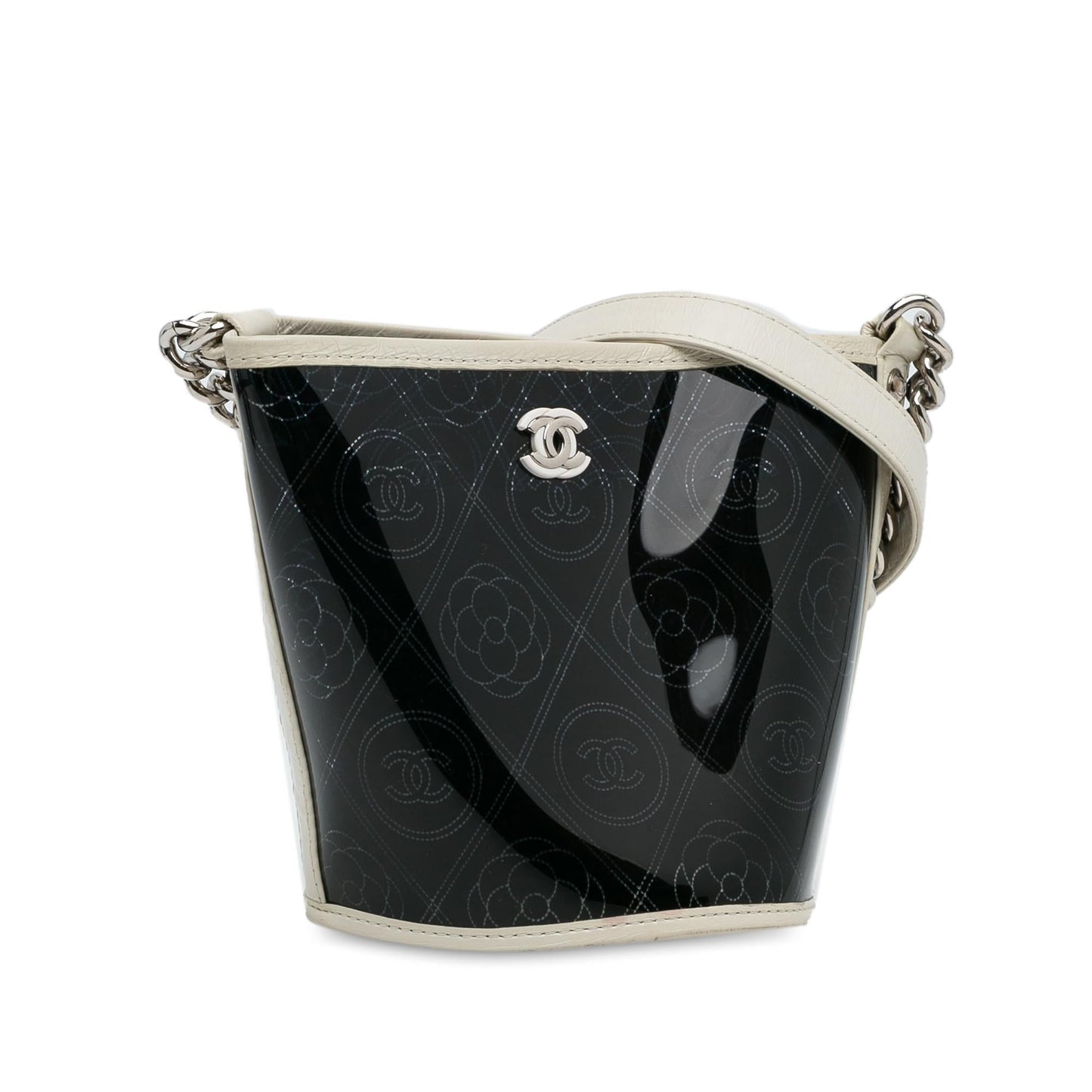 Chanel Crumpled Calfskin PVC Camellia Bucket (SHG-xosy4Q)