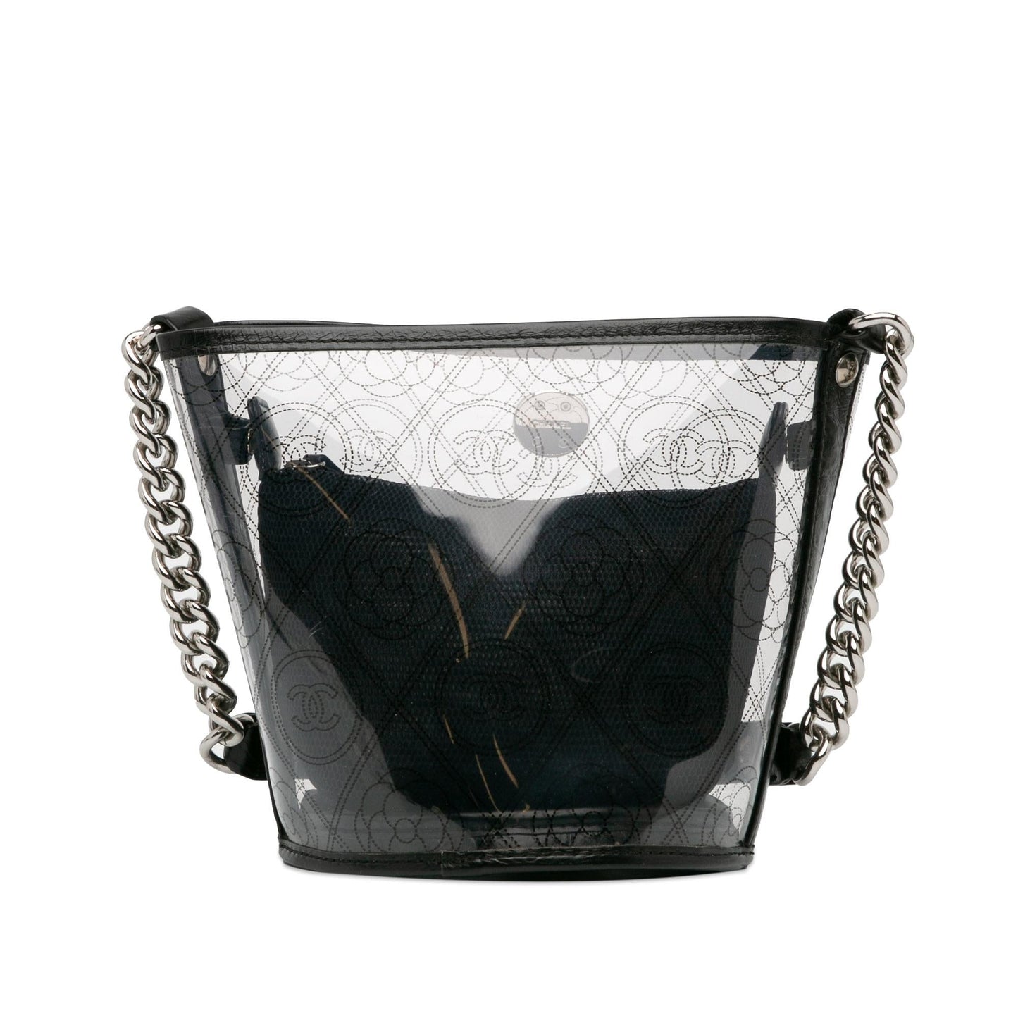 Chanel Crumpled Calfskin PVC Camellia Bucket (SHG-53ZkcW)