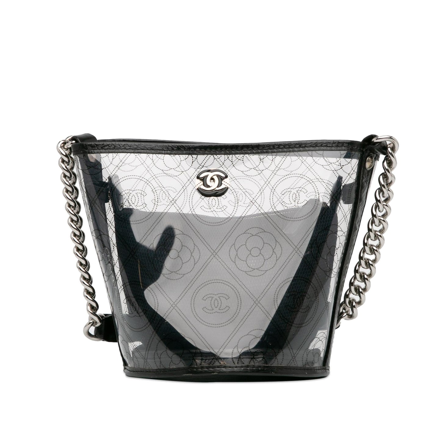 Chanel Crumpled Calfskin PVC Camellia Bucket (SHG-53ZkcW)