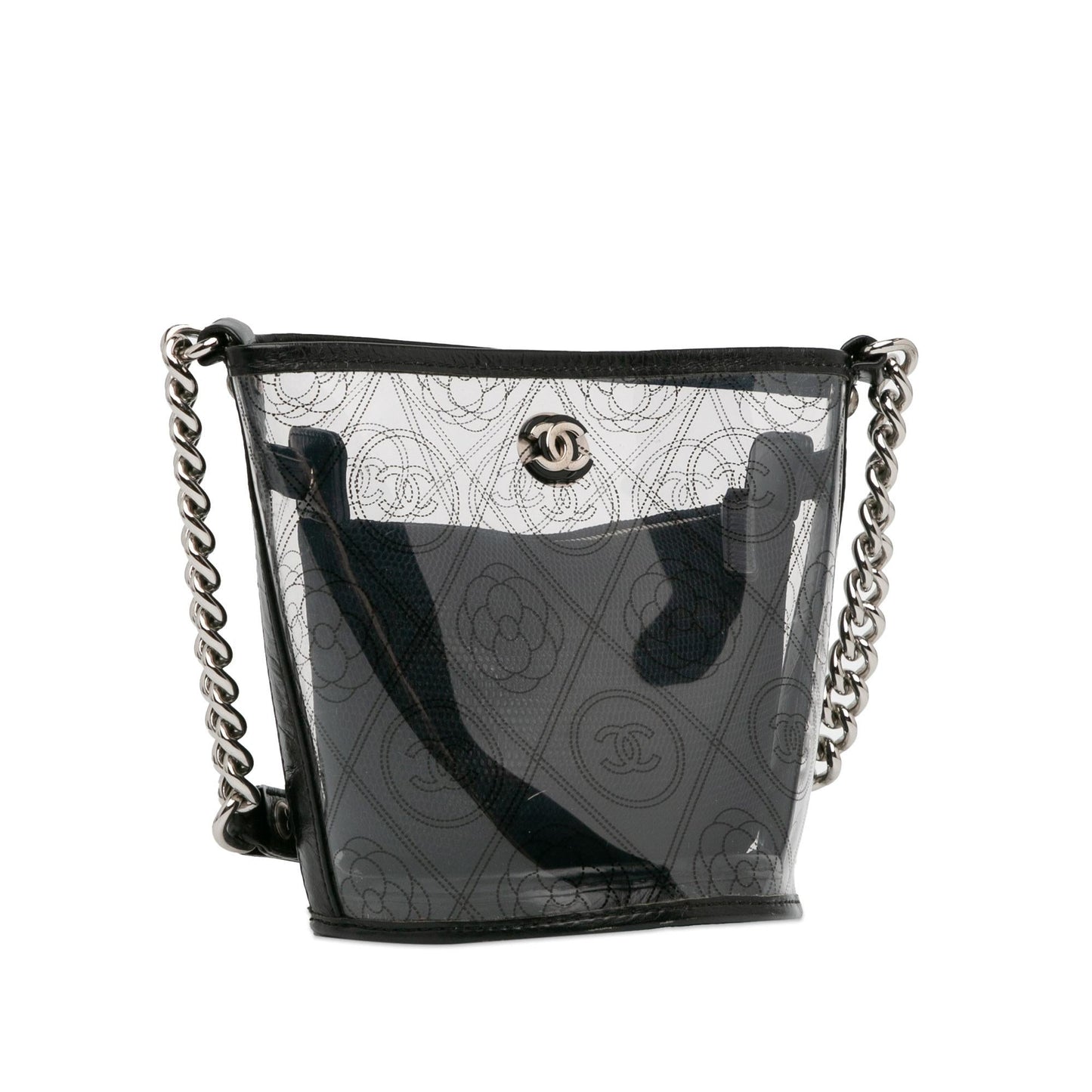 Chanel Crumpled Calfskin PVC Camellia Bucket (SHG-53ZkcW)