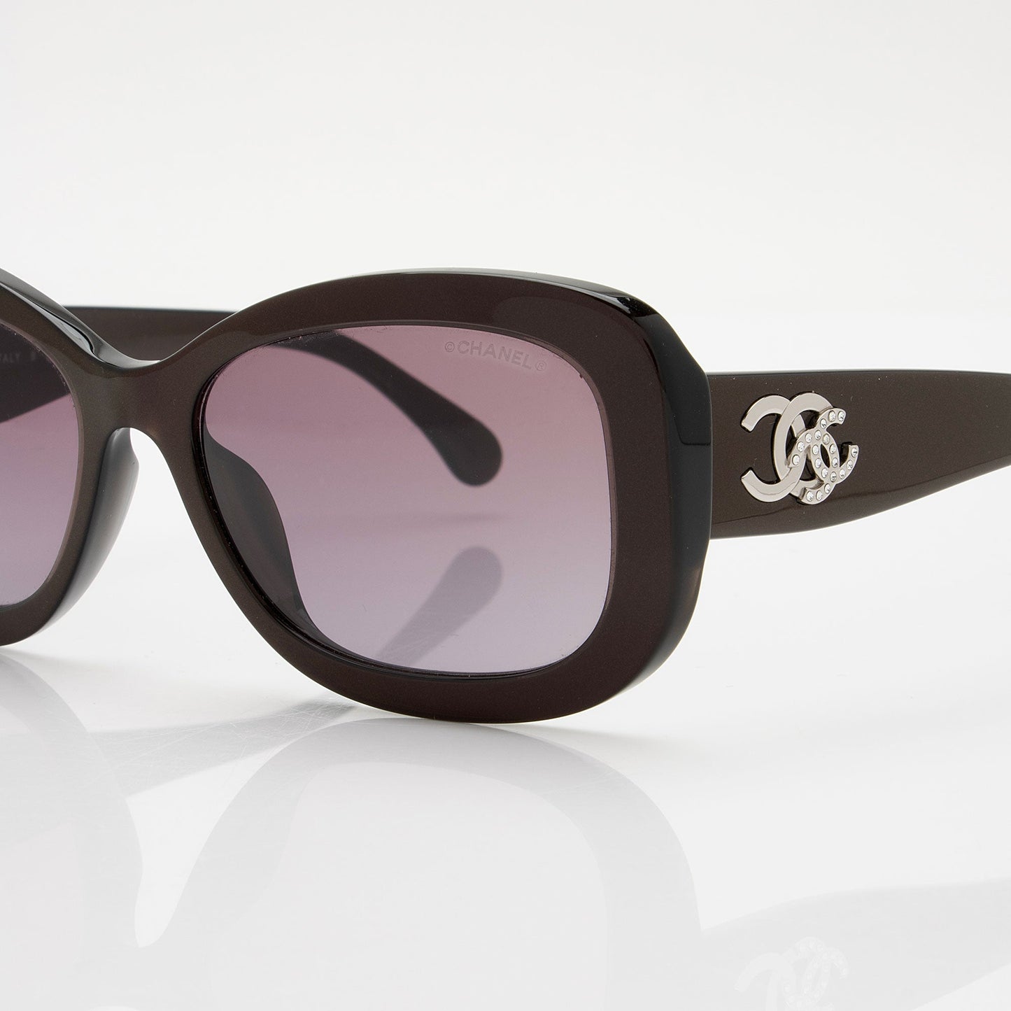 Chanel Crystal CC Rectangular Sunglasses (SHF-1worz1)