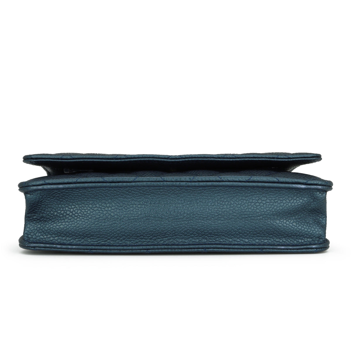 Chanel Wallet On Chain Metallic Iridescent Dark Blue Caviar Light Gold Hardware 2018