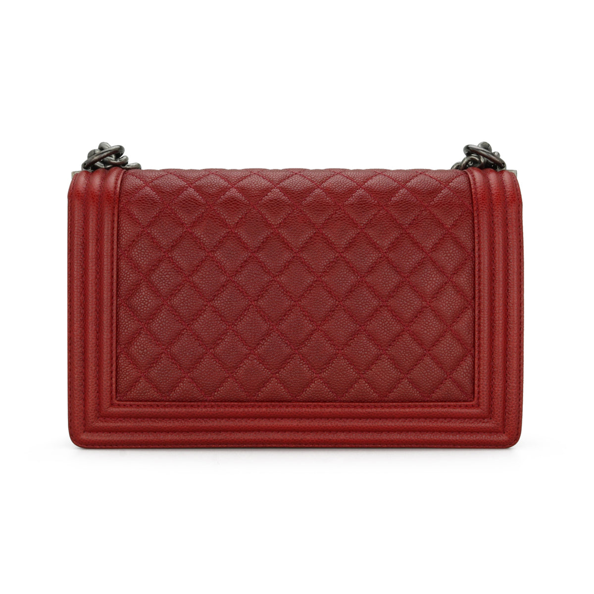 Chanel New Medium Boy Dark Red Caviar Ruthenium Hardware 2014