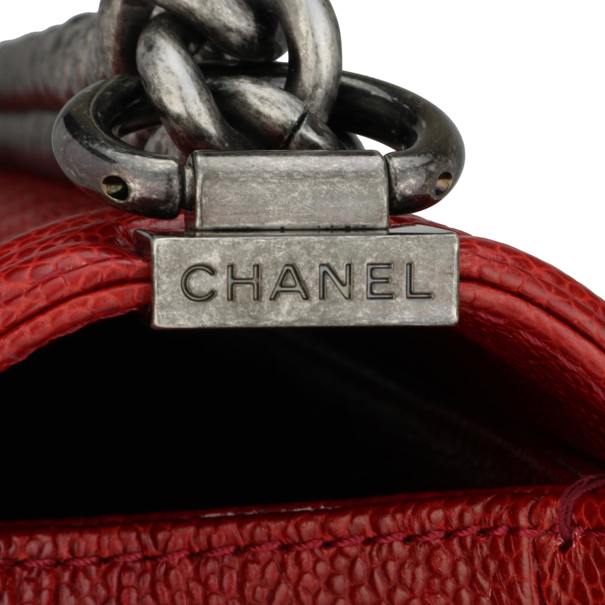 Top Quality Chanel New Medium Boy Dark Red Caviar Ruthenium Hardware 2014