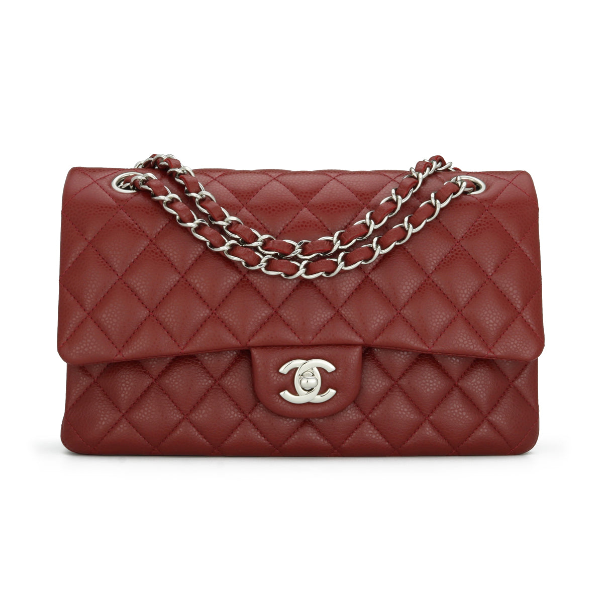 Chanel Classic Double Flap Medium Dark Red Caviar 2013