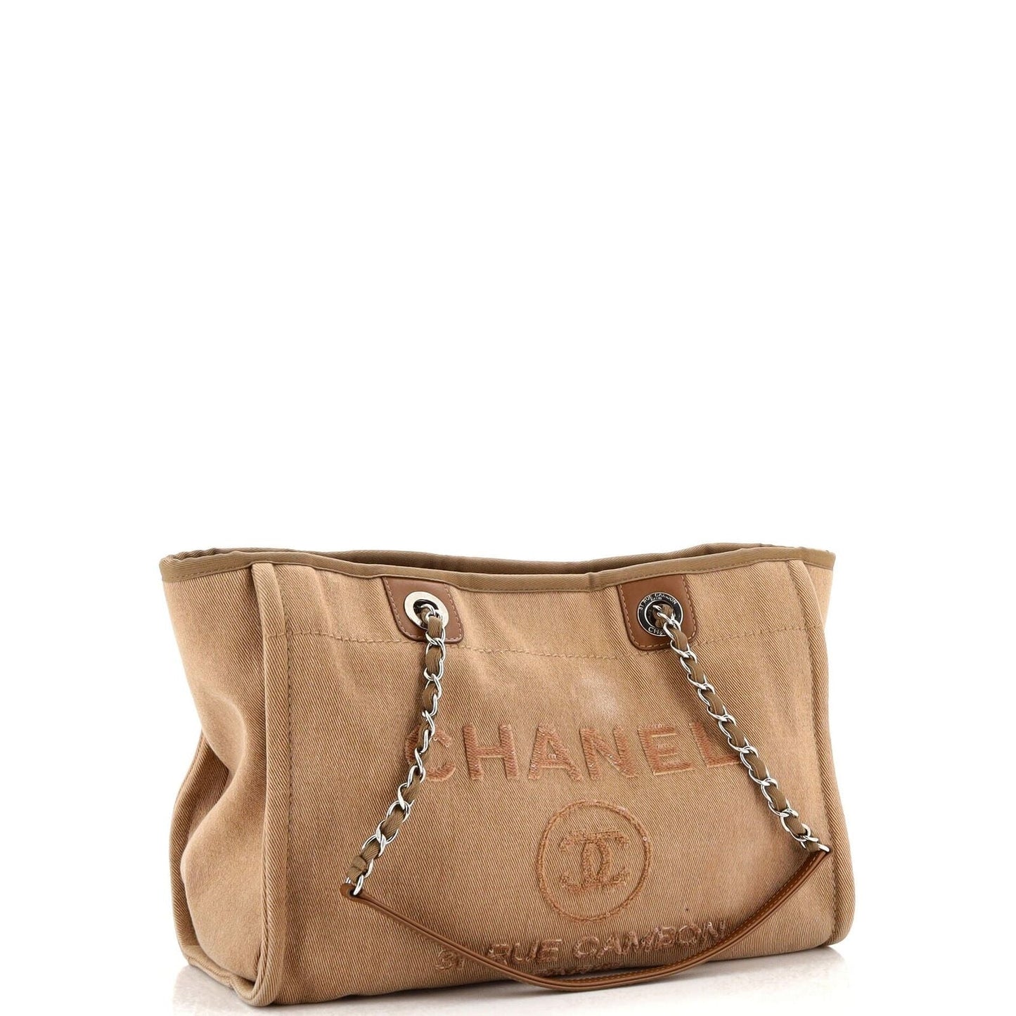 CHANEL CC DEAUVILLE CC CANVAS TOTE BAG
