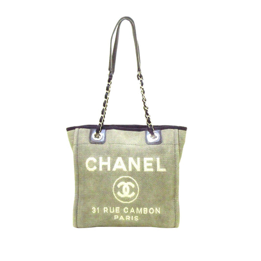 Chanel Deauville Canvas Tote Bag (SHG-26193)