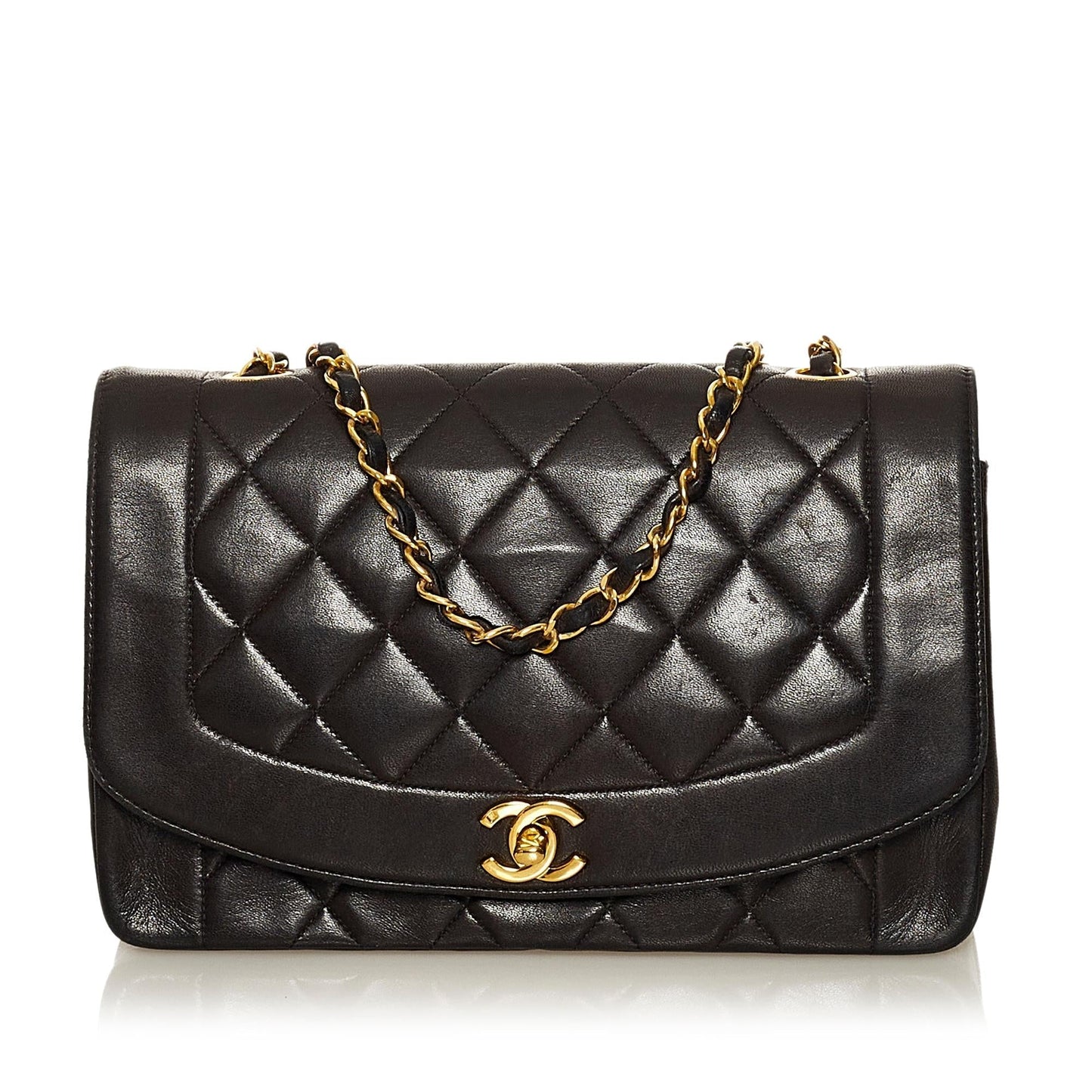 Chanel Diana Lambskin Leather Crossbody Bag (SHG-VVfx3I)