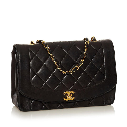 Chanel Diana Lambskin Leather Crossbody Bag (SHG-VVfx3I)