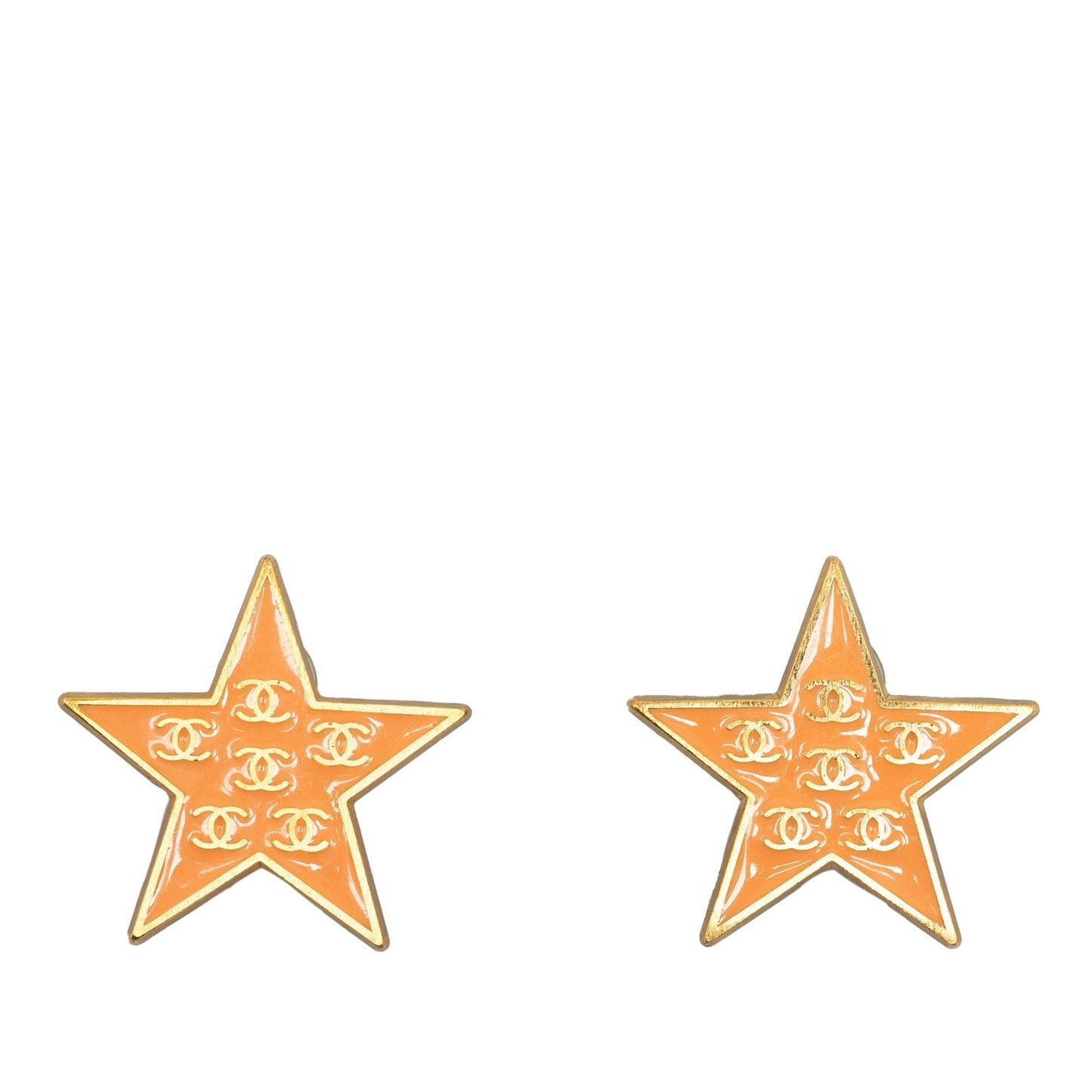Chanel Enamel CC Star Clip-On Earrings (SHG-sn3z2v)