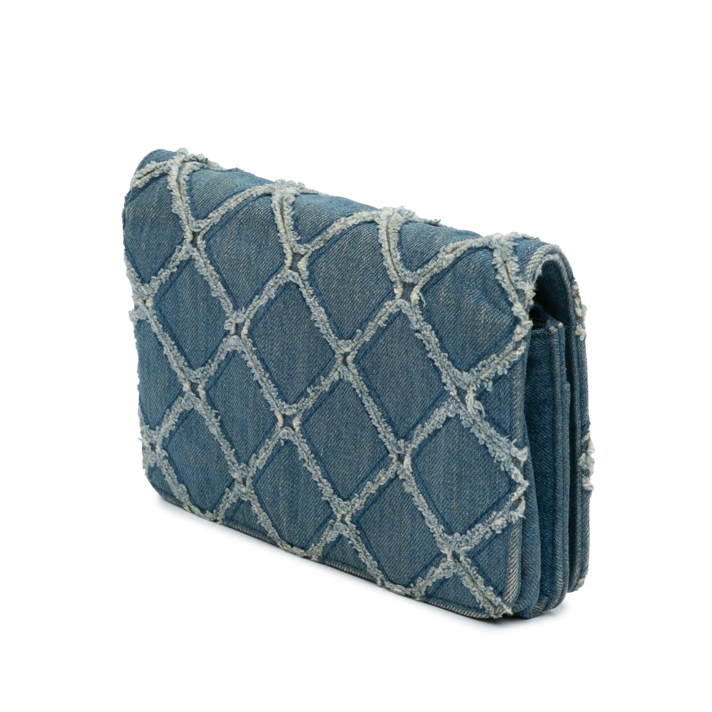 Chanel Frayed Denim Wallet On Chain (SHG-GP7alA)