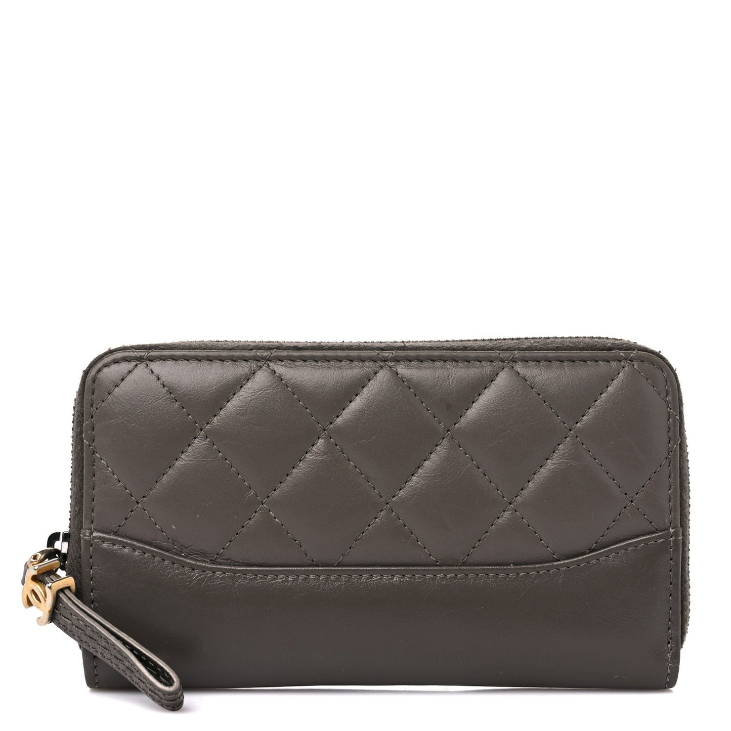 CHANEL QUILTED AGED CALFSKIN SMALL GABRIEL ZIPPY WALLET