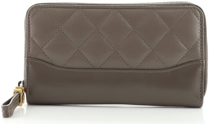 CHANEL QUILTED AGED CALFSKIN SMALL GABRIEL ZIPPY WALLET