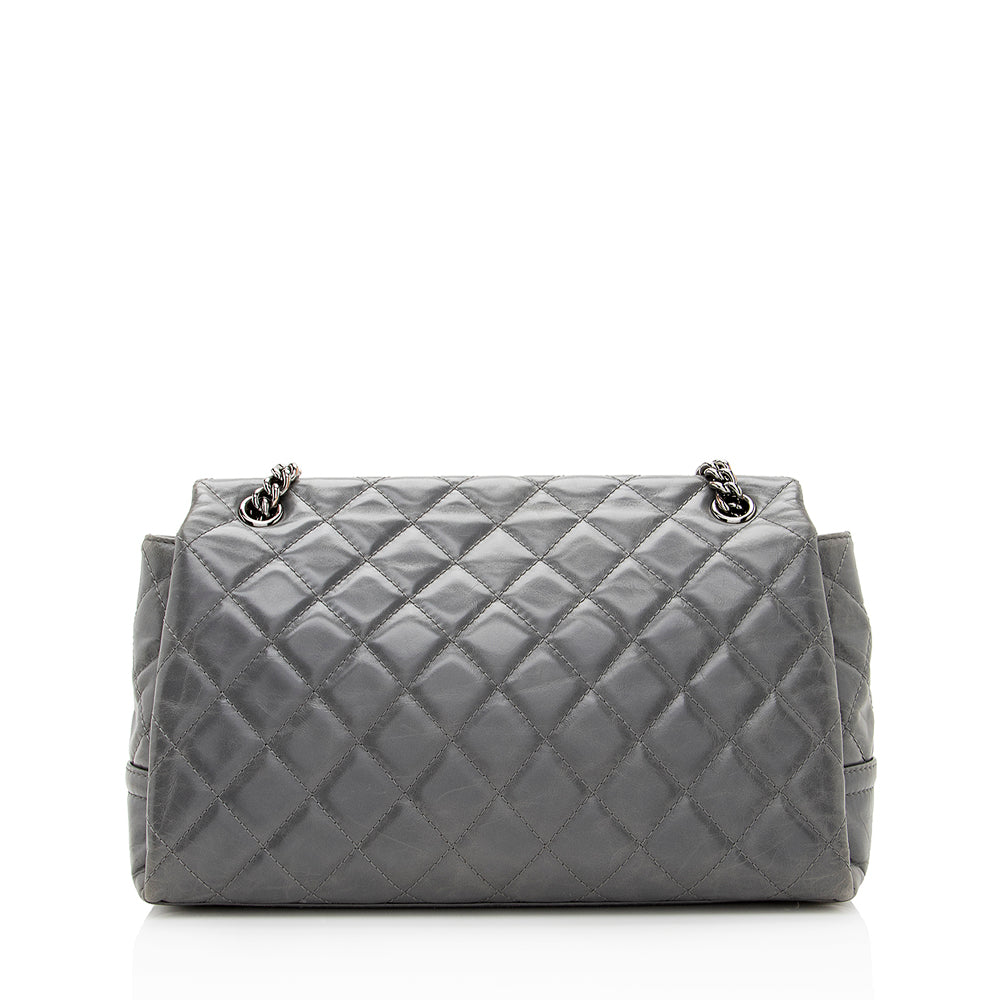 Chanel Glazed Calfskin Accordion Flap Bag (SHF-19847)