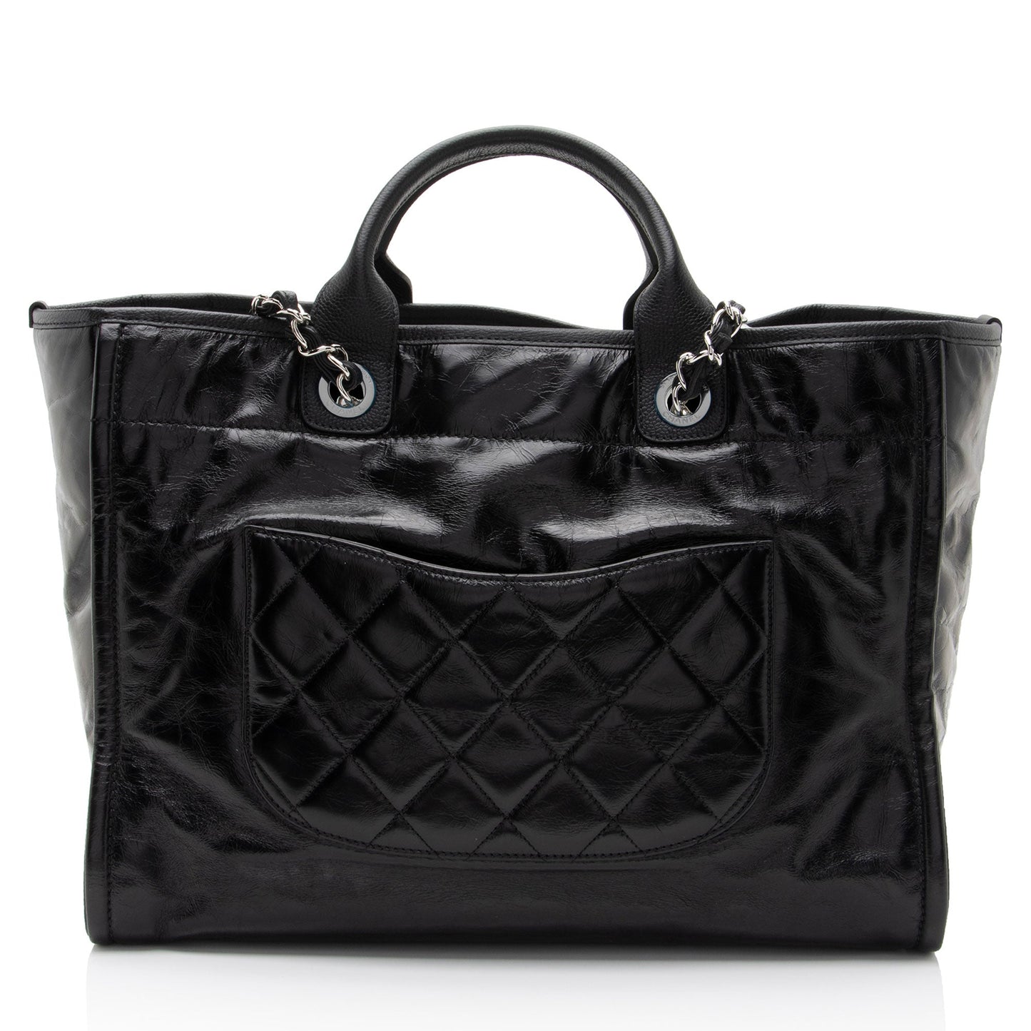 Chanel Glazed Calfskin Deauville Medium Tote (SHF-7Lzvto)