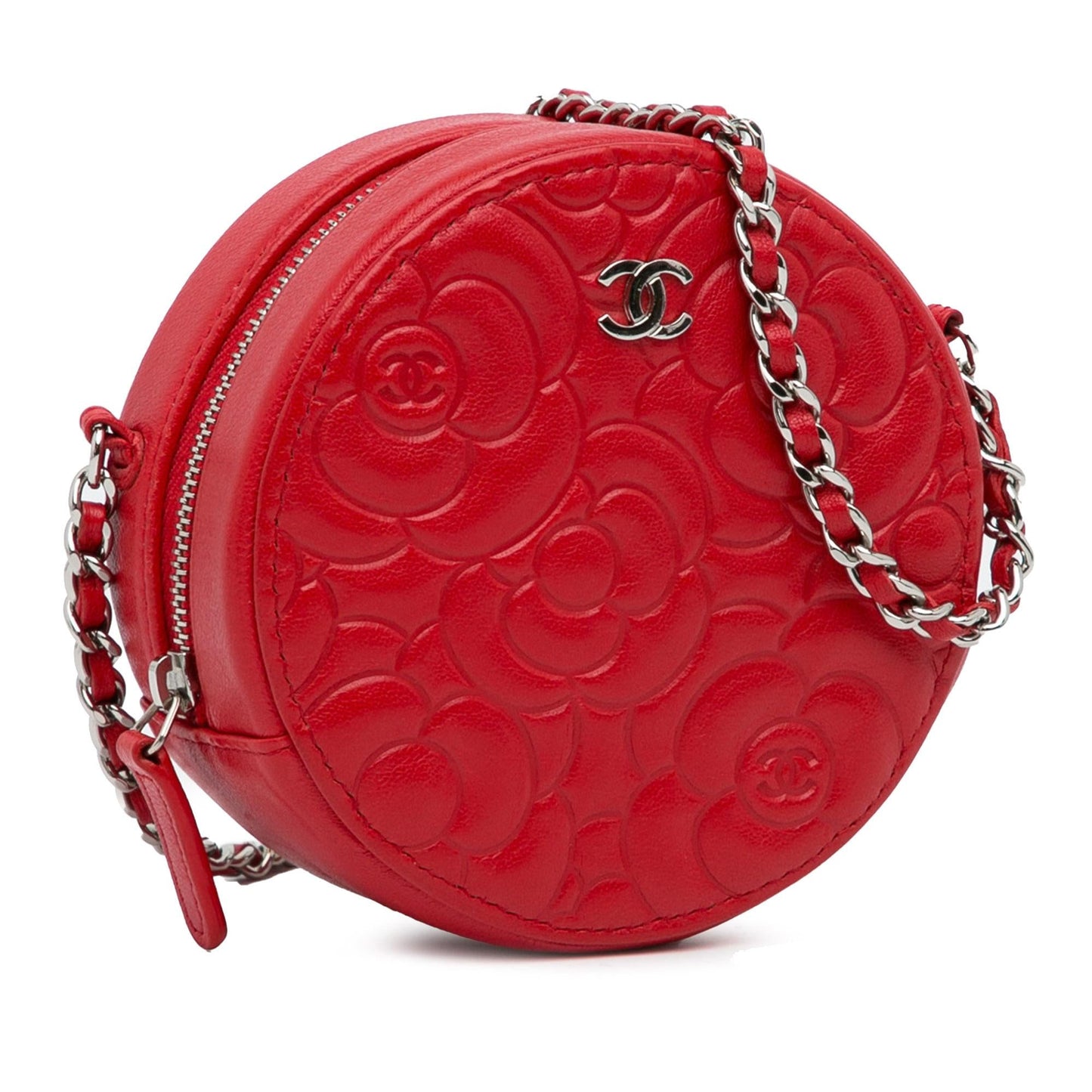 Chanel Goatskin Camellia Round Crossbody (SHG-CAN8CG)