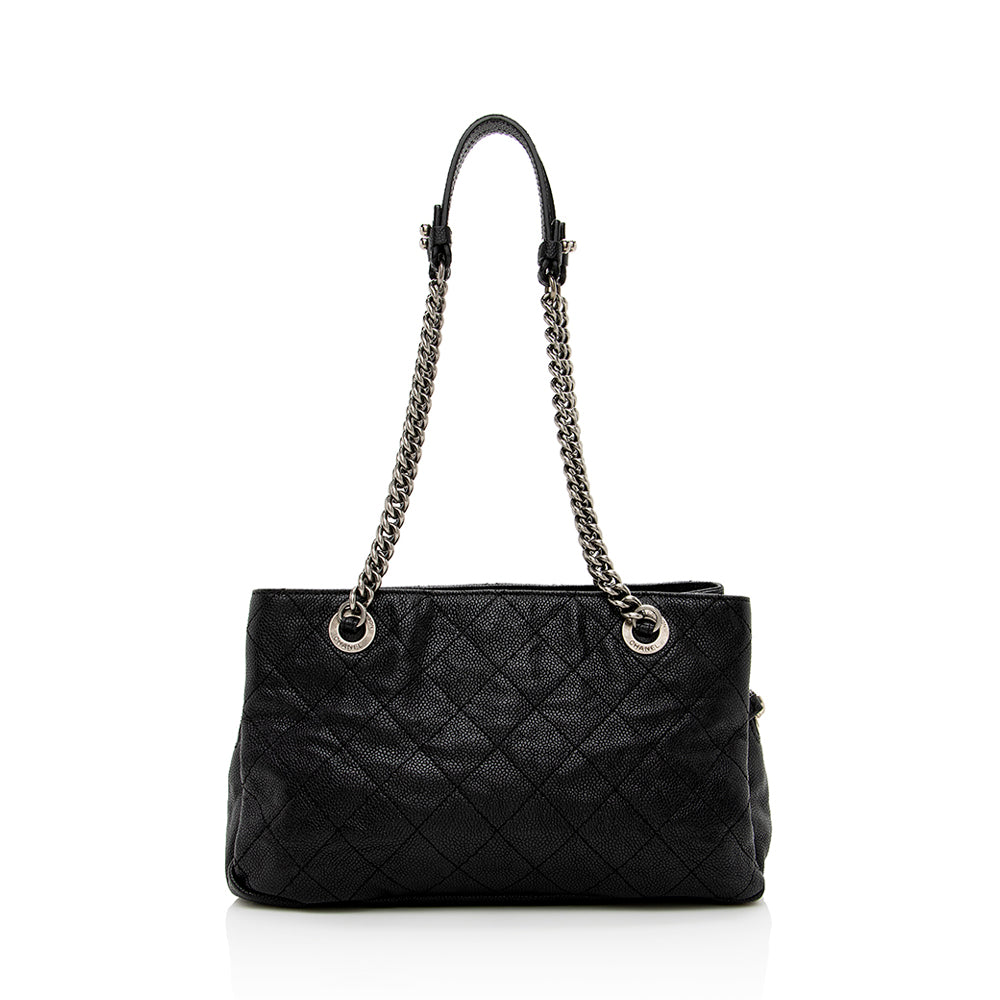 Chanel Grained Calfskin Chain Pocket Small Tote (SHF-16254)
